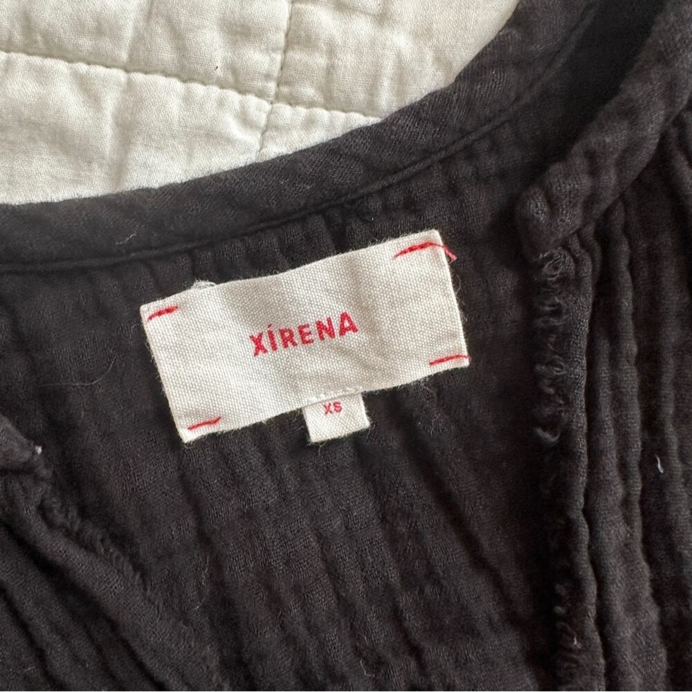 XiRENA Cotton Gauze V-Neck Popover Top Black XS - Picture 3 of 8